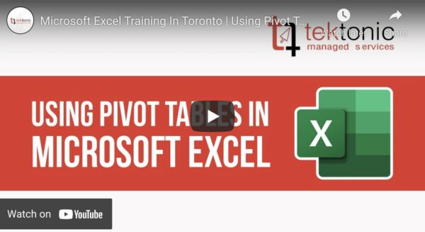 Microsoft Office Training Toronto Pivot Tables